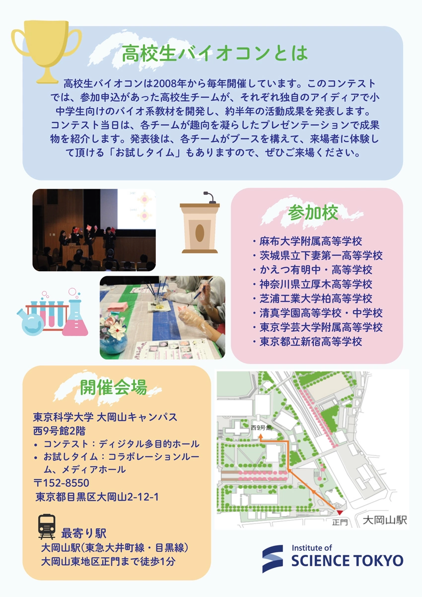 第18回高校生バイオコン2025 チラシ裏