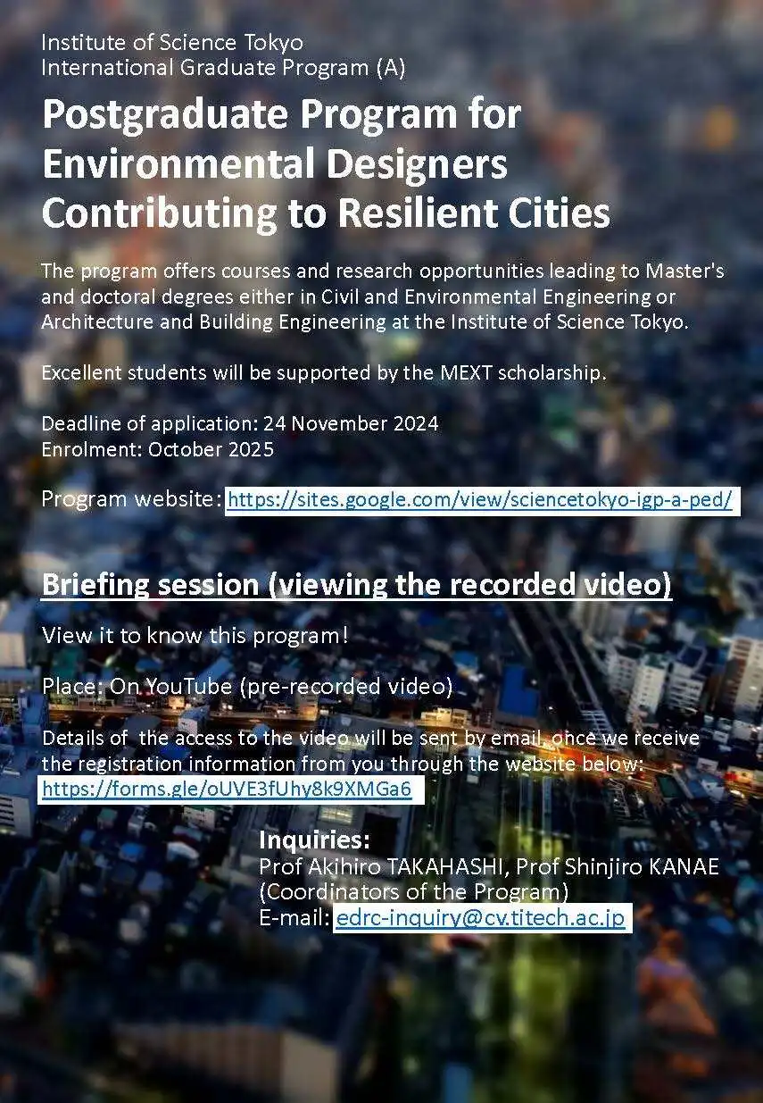 Postgraduate Program for Environmental Designers Contributing to Resilient Cities