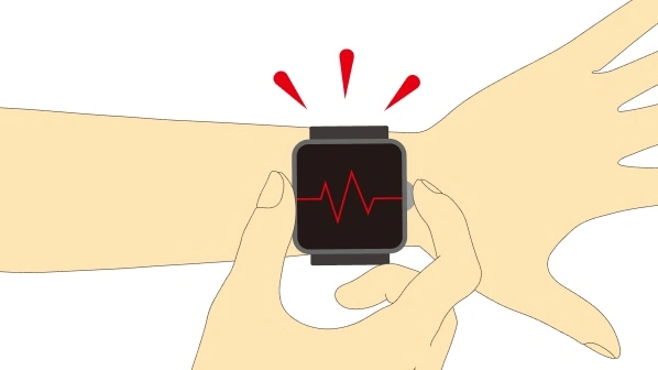 Conceptual image of measuring an electrocardiogram using a wearable device