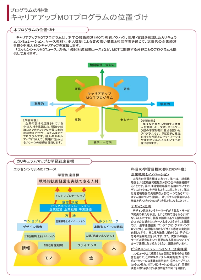 エッセンシャルMOTコース（2025年度）パンフレット