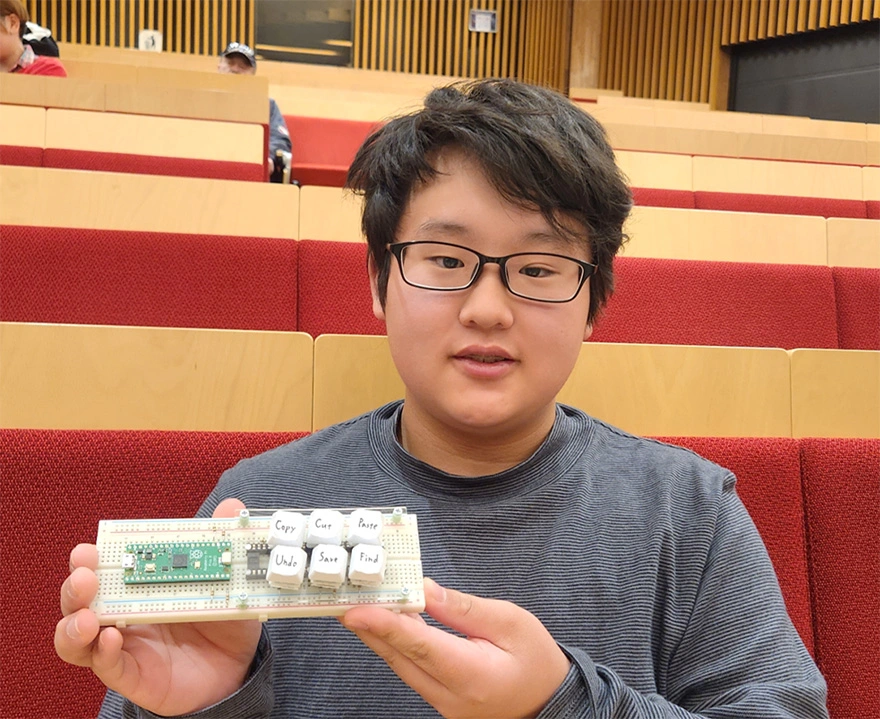 Participants with their completed mini-keyboards